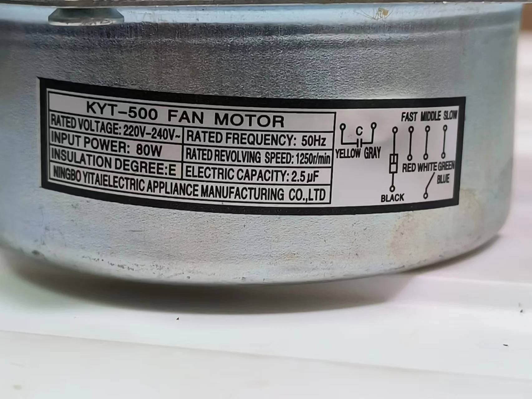 AC 220V 50Hz 80W Aluminum Wire Stand Table fan motor with Capacitor for Indonesia