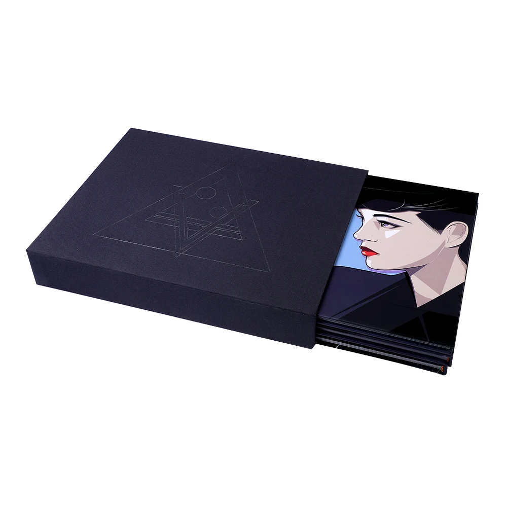 Custom high quality custom printing hardcover book with slipcase