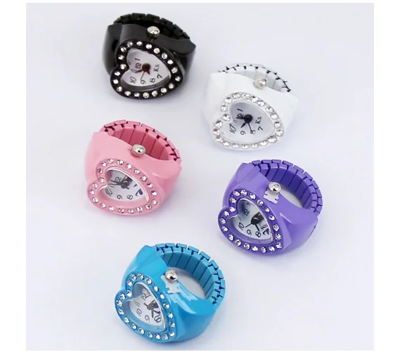 New Heart Wholesale Women Color Finger Gift Diamond Ring Watch Plated Trendy Alloy Gemstone Rings Gold Geometric 5g OUYA 10pcs