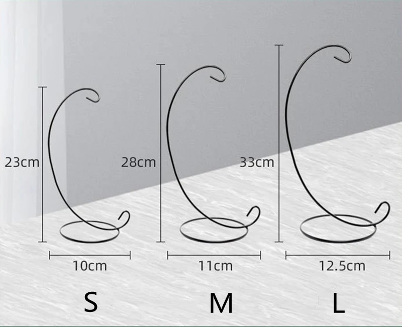 Factory Price Iron Glass Ball Ornament Holder Hanging Plants Terrarium Stand Ornament Display Metal Stand