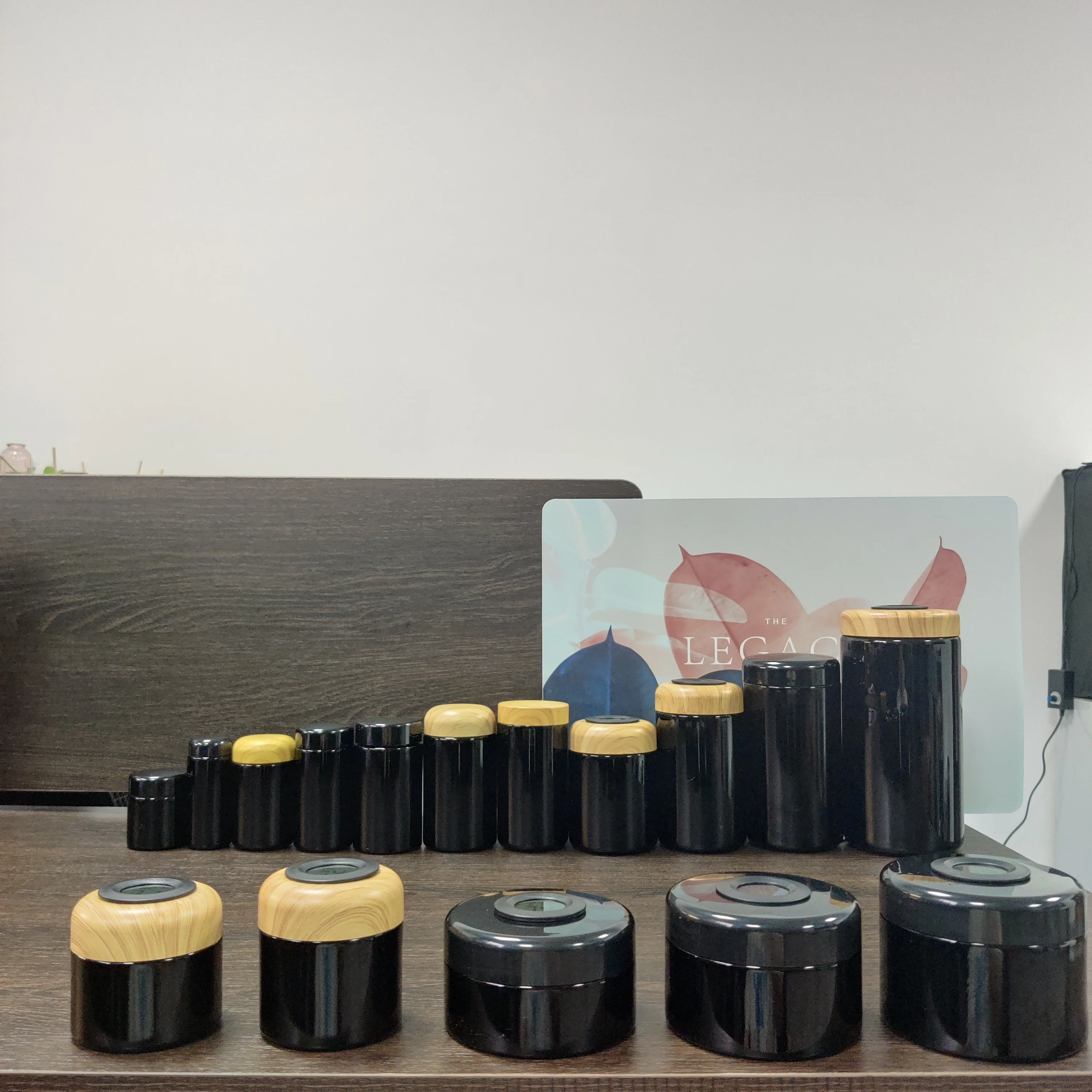 Round Large 250g 500g UV Black Dark Ultra Violet Stash Jar Herb UV Smell Proof Air Tight Ultraviolet Storage Glass Jar