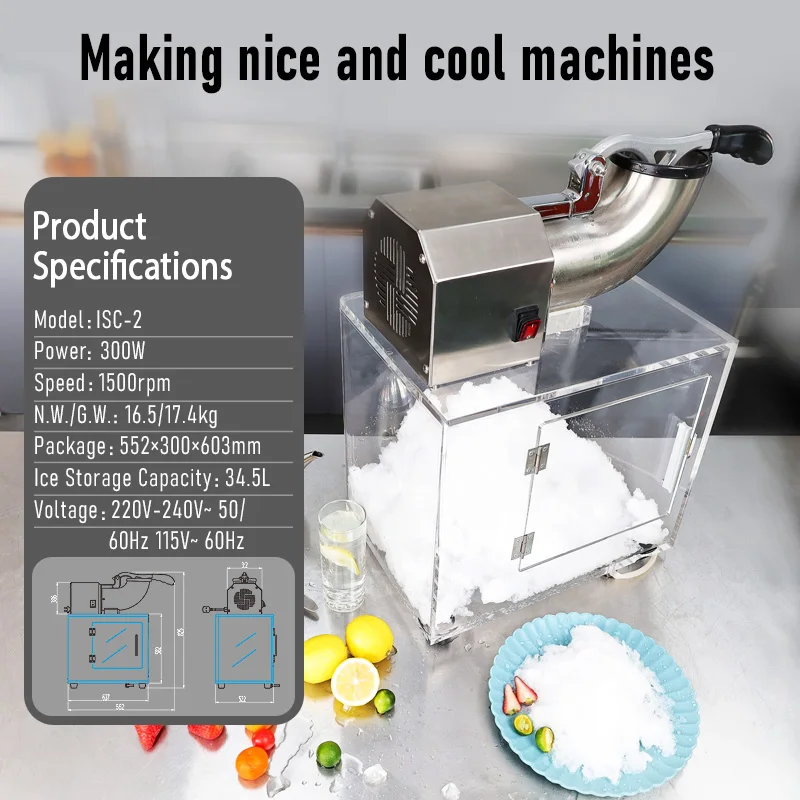 ASAKI Factory Snow Cone Machine factory Commercial high capacity Ice Shaver