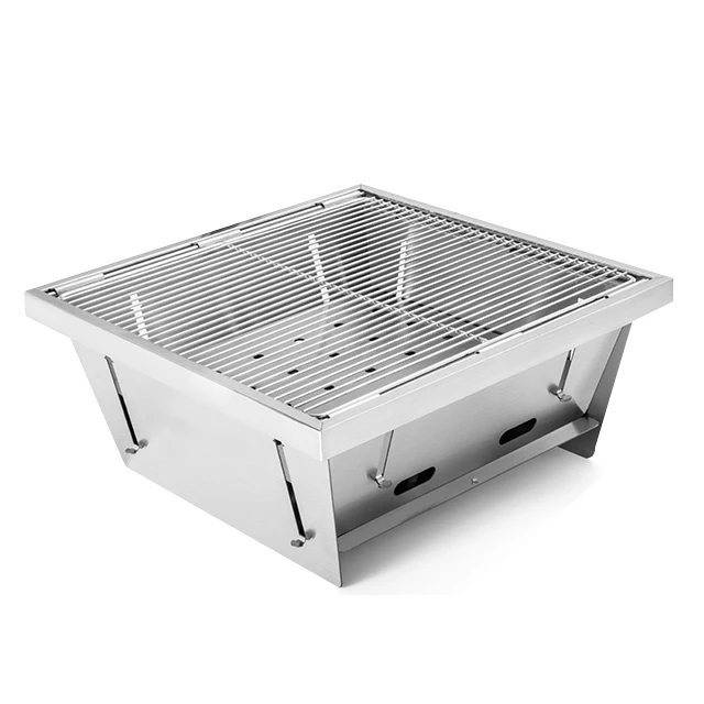 
Portable household stainless steel folding charcoal BBQ grill for outdoor 