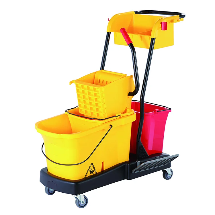 Fashion Design Factory Supply Good Quality Floor Cleaning Service Plastic Trolley Carts Hotel Cleaning cart trolley