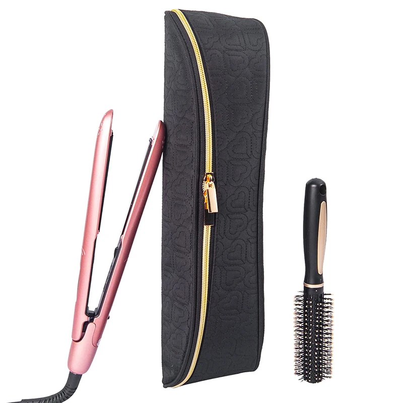 Big capacity fashion professional heatproof portable heat resistant curling pouch carry holder hair straightener storage case