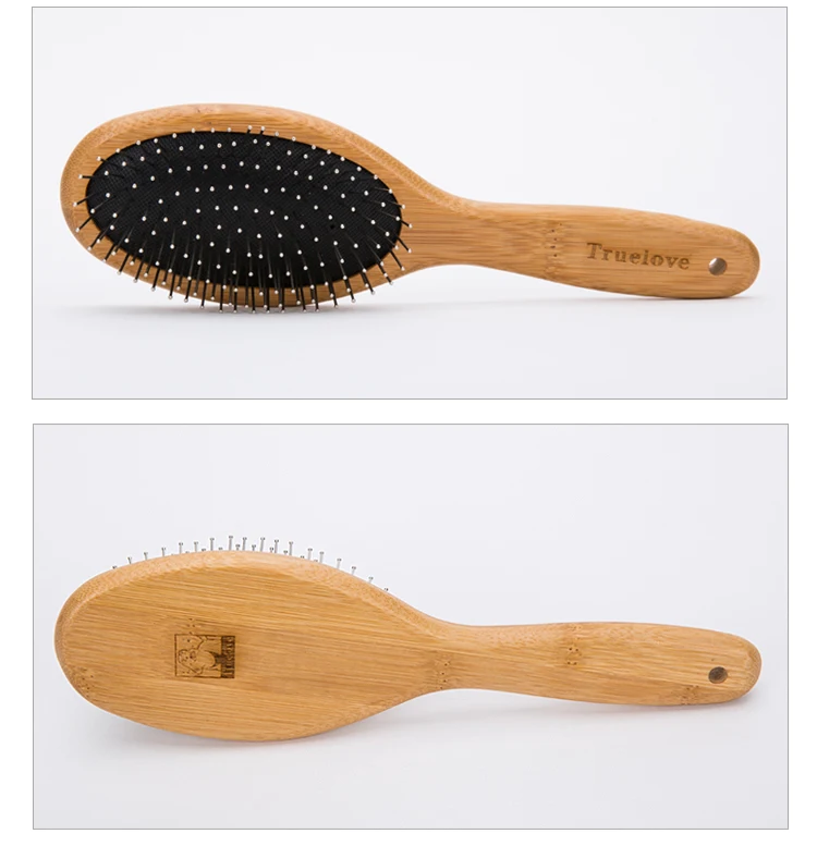 Truelove Stainless Steel Pins Pet Grooming Brush Natural Bamboo Material  Dog Cat Hair Brush for Dogs