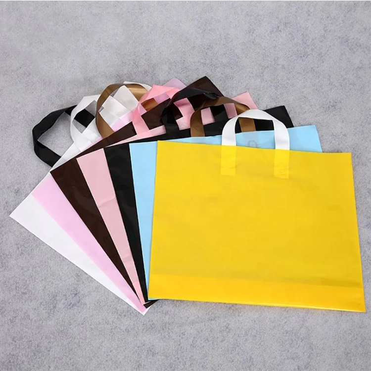 
Cheap Custom Logo Soft Loop Handle Clothing Storage Eco-friendly LDPE Shopping Bag Plastic Bag 