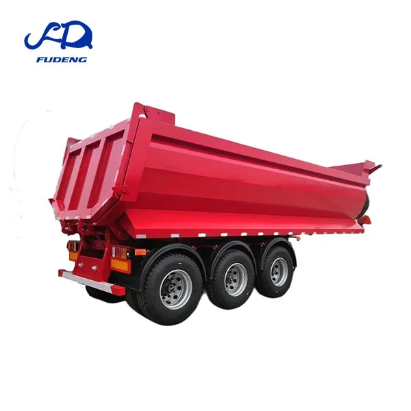 60 80tons 2 3 4 5 6 axles u-shape rear dump truck tipper trailer with hydraulic cylinder sand stone cement transport