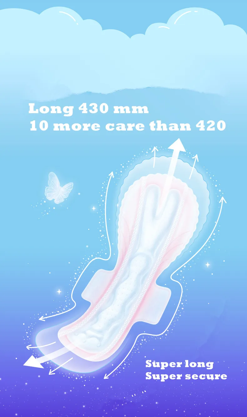 OEM ODM Moderate Ultra Thin Pad BPA Free Chlorine Free Sanitary Napkins Not Reusable Sanitary Pads Bamboo