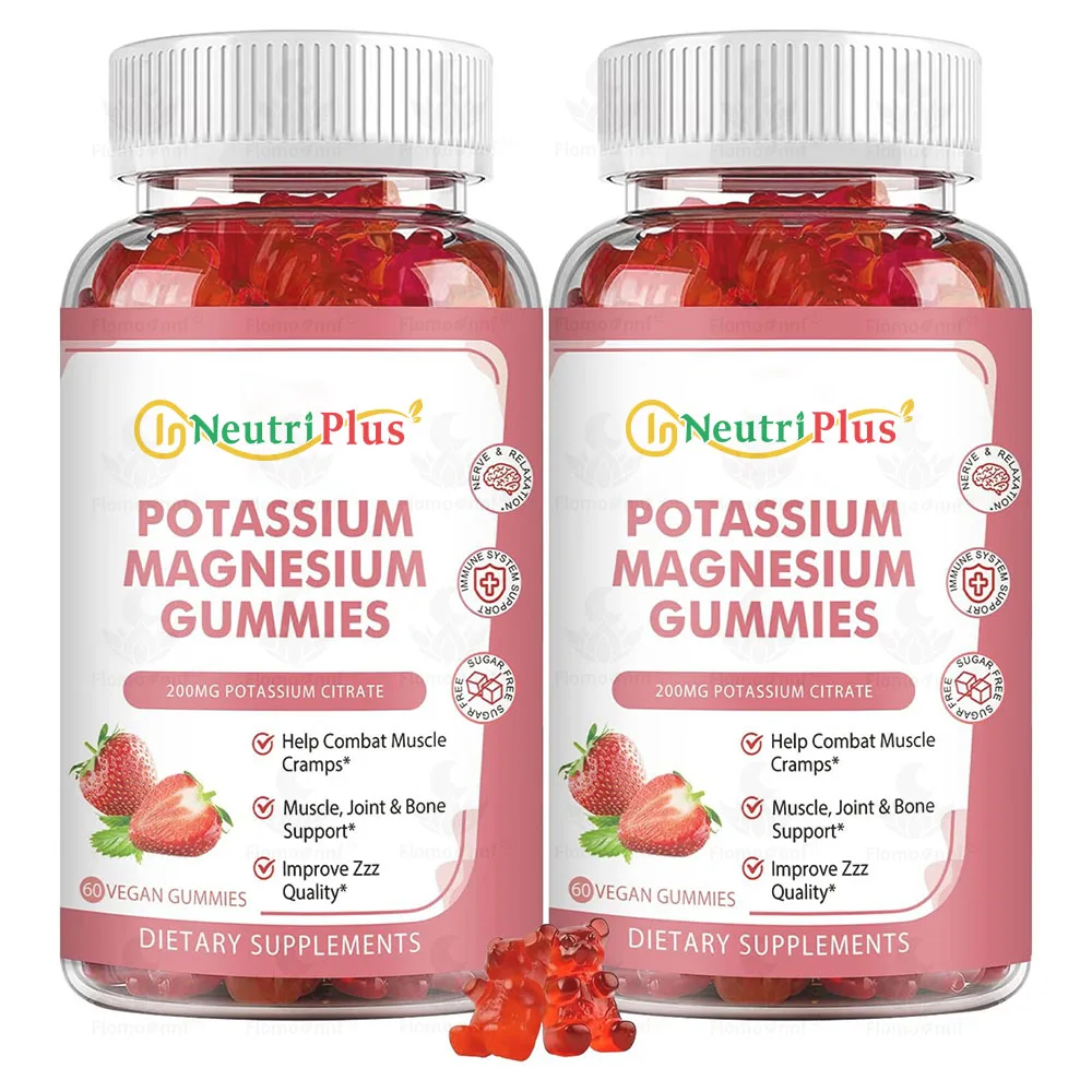 Заводская добавка калия магния HACCP Gummies - Plus Omega 3, B6, D3, K2 и кальций для сна, судорог ног и мышц