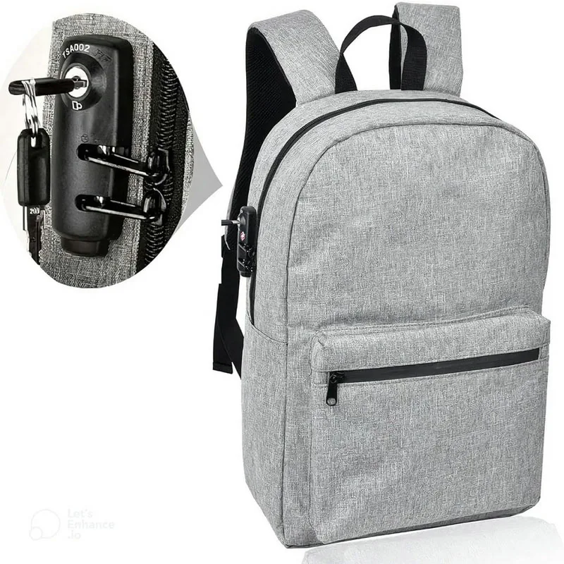 Customized Backpack With Combination Lock Classics Smell Proof Travel Bags For Men And Women