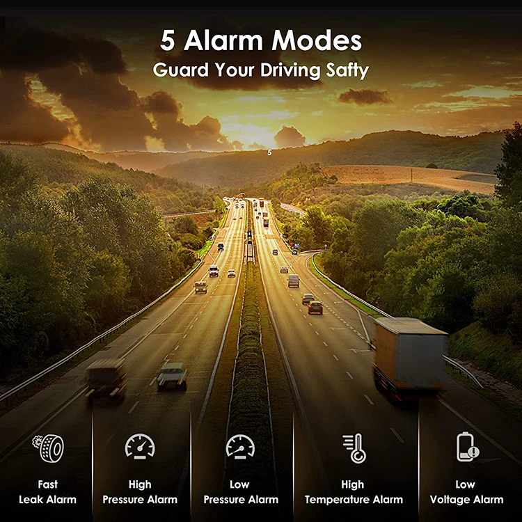 Система контроля давления в шинах HOMFUL RV (TPMS) с солнечным зарядным устройством 4 датчика