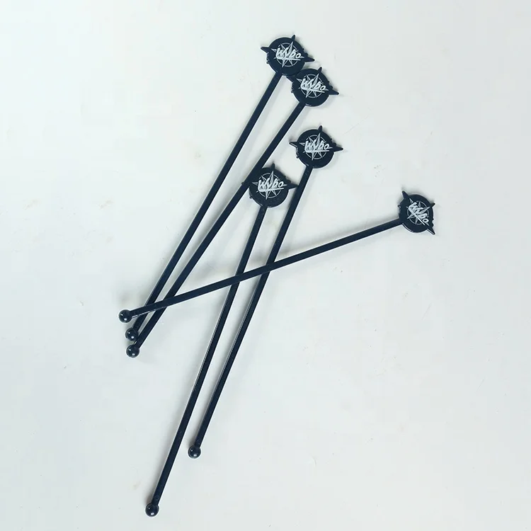 Good Selling Drink Custom Acrylic Black Personalized Stirrers