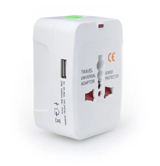 high quality All in one Plug 24v Smart Universal Travel Adapter with 1 USB Travel Adaptor
