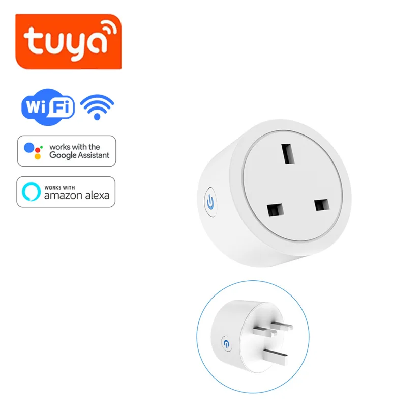 Hot selling 10A EU/ UK/ US Alexa Google Home Tuya Smart Power Strip Socket Remote Control Mini Wifi Smart Plug