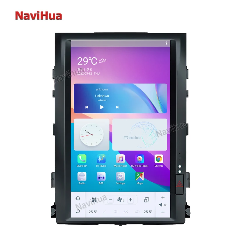 Navihua 16 Inch Android Touch Vertical Screen Car Radio Android Car DVD Player for Toyota Land Cruiser LC200 Low Configuration