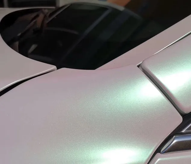 Белая атласная виниловая пленка Aurora pearl с воздушным отверстием для кузова автомобиля Виниловая наклейка 5x67 футов