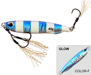 10G-50G Bait Jig Metal Hard Fishing Lure With Treble  Hook Fast Jigging Fishing Lure