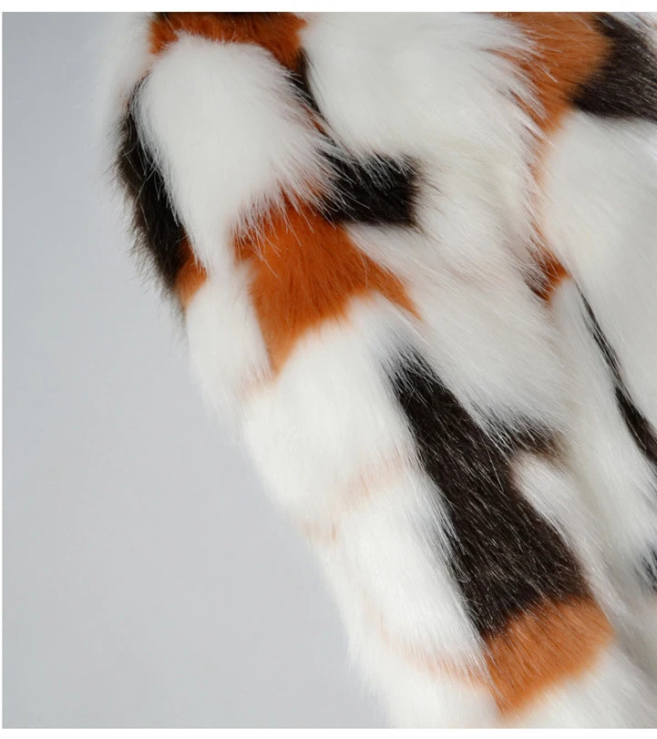 Hot Sale High Quality Casual Women Fashion Faux Fox Fur Coat Custom Multicolor Faux Fur Jacket Factory Price