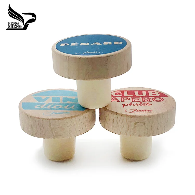 
Customized High polymer cork wooden caps synthetic cork stoppers wholesale 