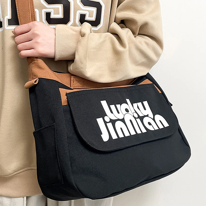 Custom Logo High quality Large Capacity Crossbody Bag Korean Student Canvas Bag Ladies Shoulder Tote Bag