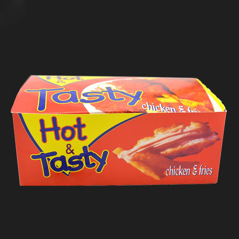 Eco friendly Custom Logo Takeaway Food Boxes French Fries Fried Chicken Box Paper Fast Food Packaging
