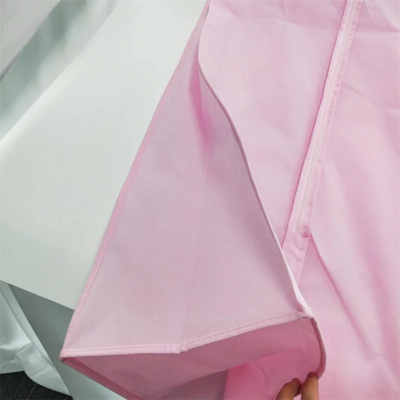 Wholesale Excellent Quality Reusable Nonwoven Garment Bag Pink Durable Dress Cover Wedding Brides Gown Cover Dress Cover