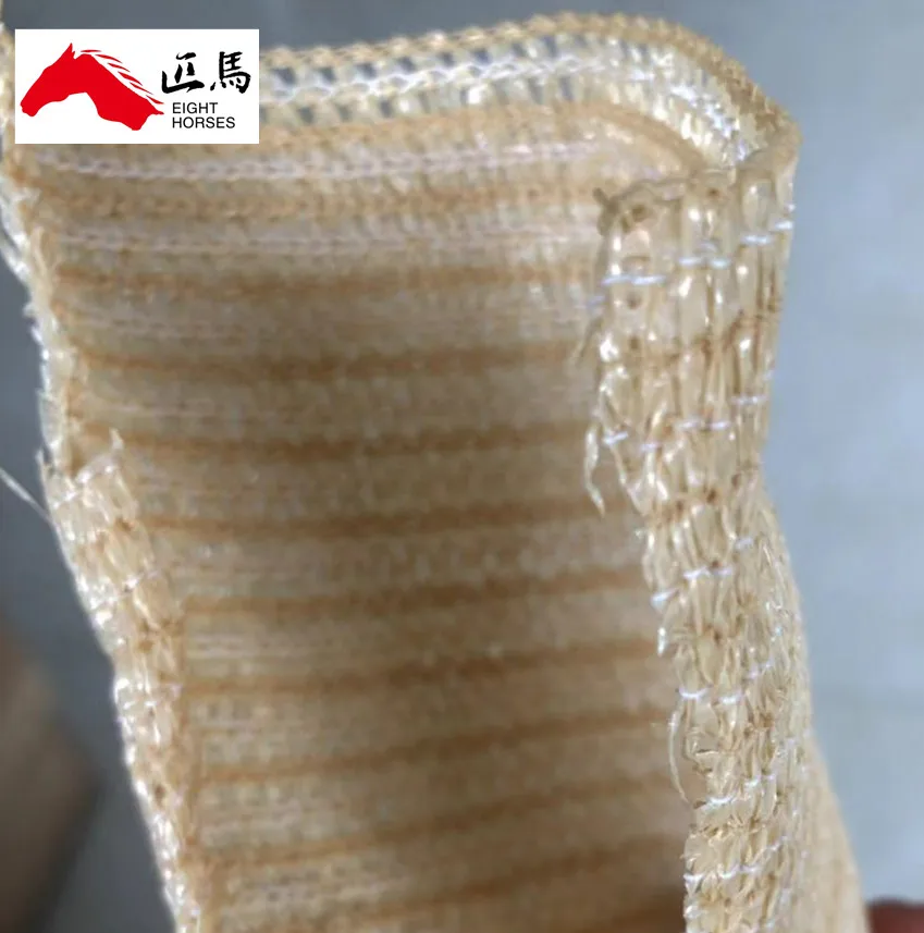 
New Sun Shade net tape and mono wires mixed beige and white color mixed for Car parking Swimming pool beach and public using 