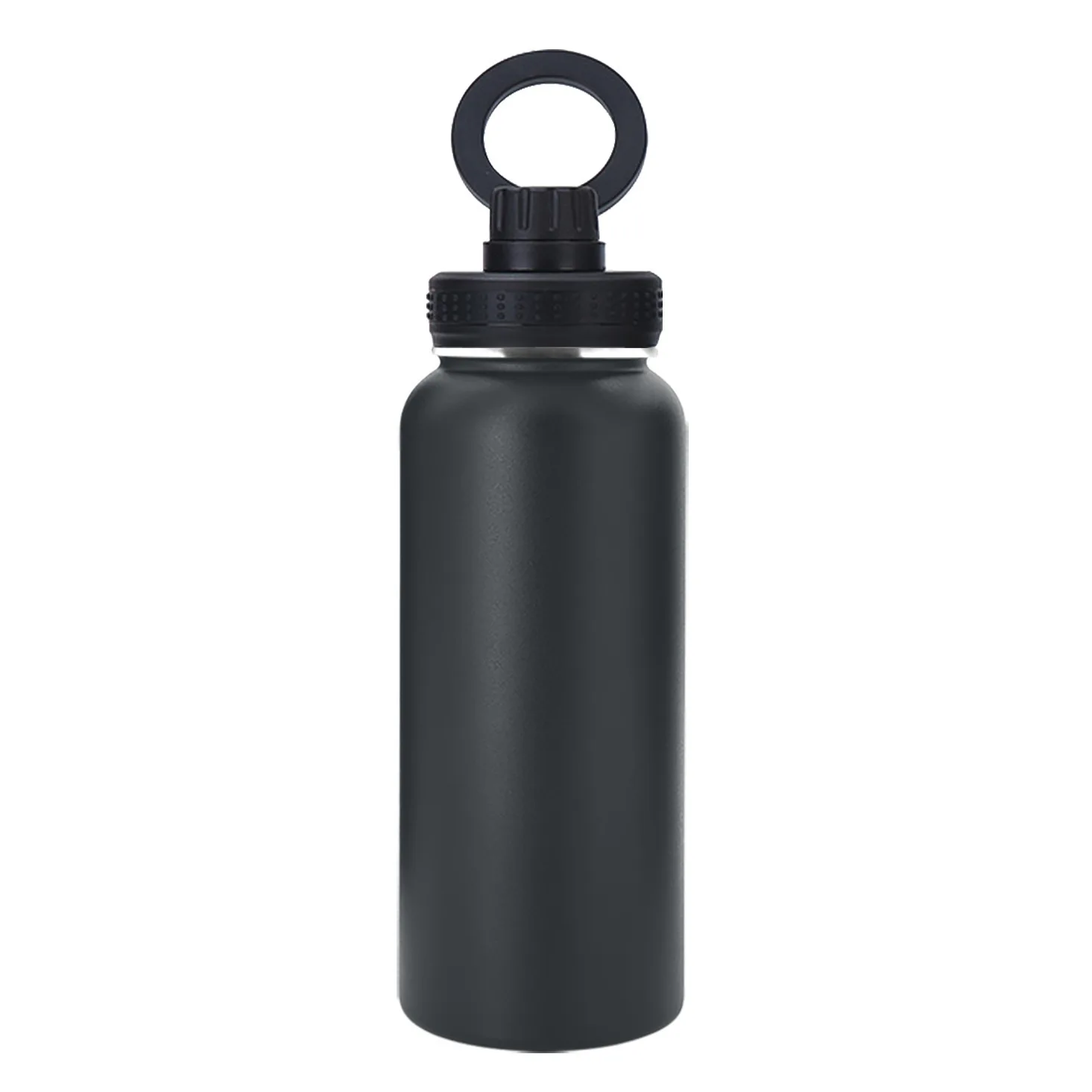1L large capacity outdoor sports Stainless Steel water bottle with magnetic cell phone holder