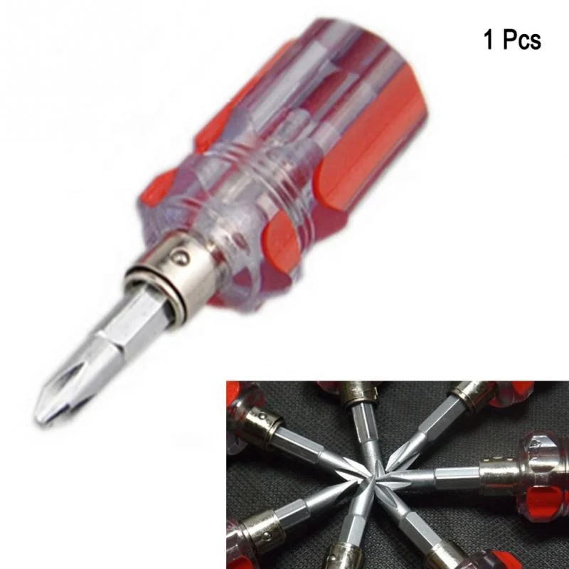 Mini Bidirectional Swivel Screwdriver Flat Tip Screwdriver Double-headed For DIY Repair Tools