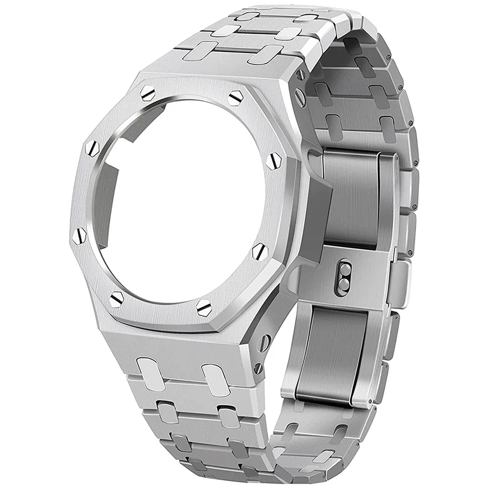 Luxury Mod Kit All Stainless Steel Watch Bezel Modification Kit Without Nails Strap Replacement Accessories For Ga-2100