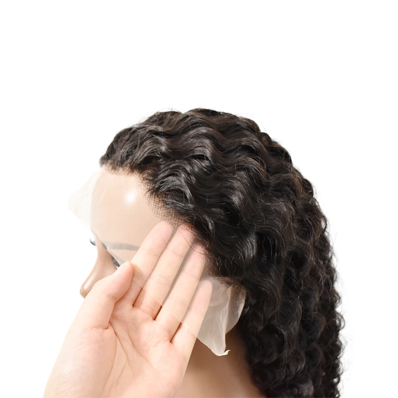 13*4 deep wave lace frontal  wig  100% human hair  have different length in stock ready to ship