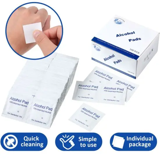 Medical Alcohol Swab Prep Cotton Pads Steril Custom Logo Alcohol Prep Wipe Pads