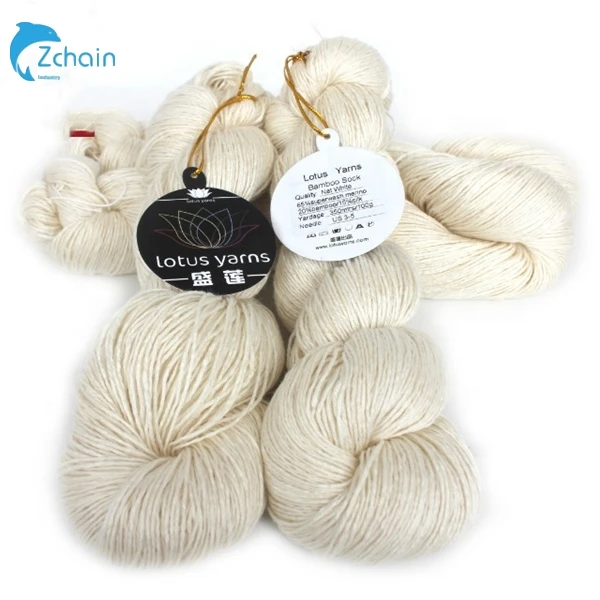 In Stock Lotus Yarns Natural Bamboo/Silk/Merino Blended Handknitting Yarn For Hand Dye
