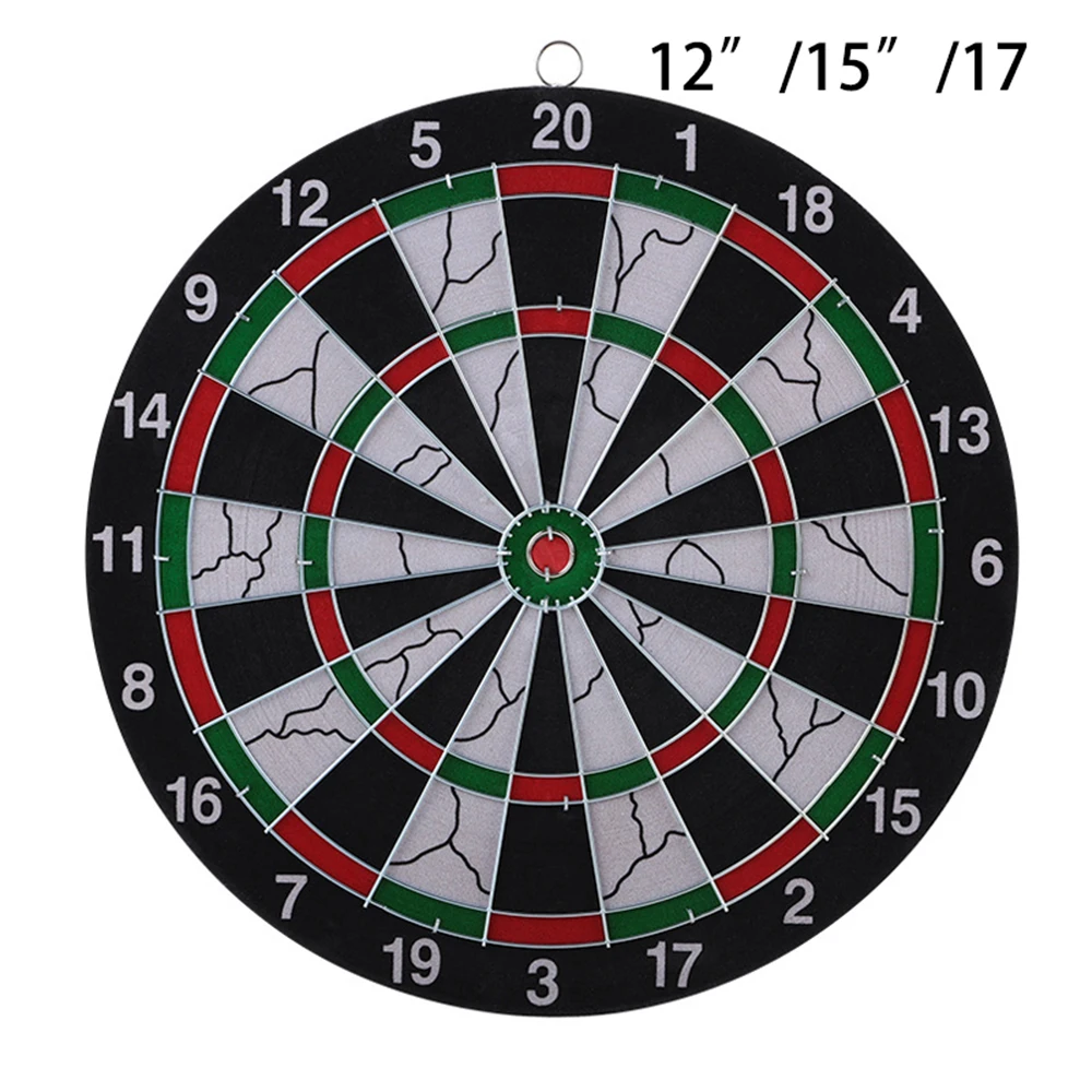 Double-Sided Dart Board Set Paper Flocking 12inch 15inch 17inch Classic Style Dartboard with 6pcs Darts for Indoor party game