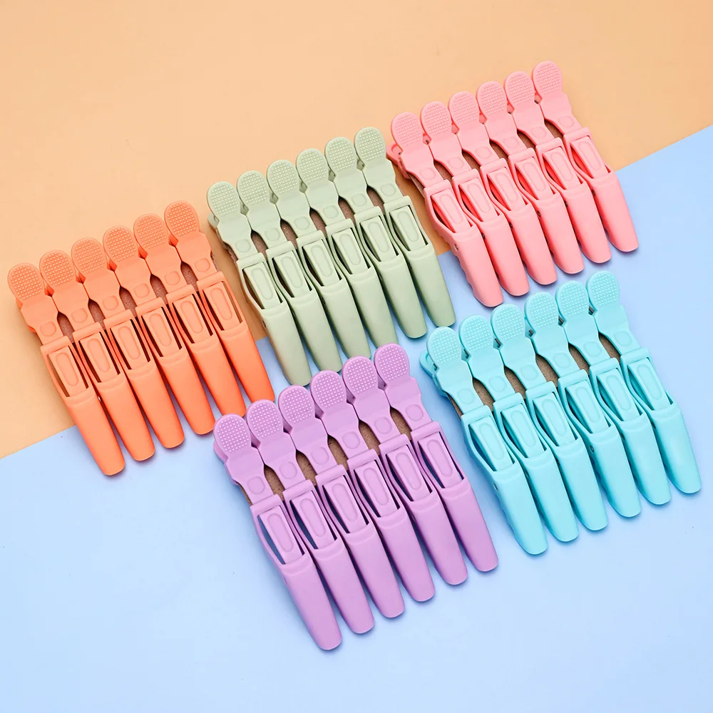6Pcs Hairstyling Clipper Tool Alligator Hair Clip Hairdressing Hairpin Ladies Plastic Clamps