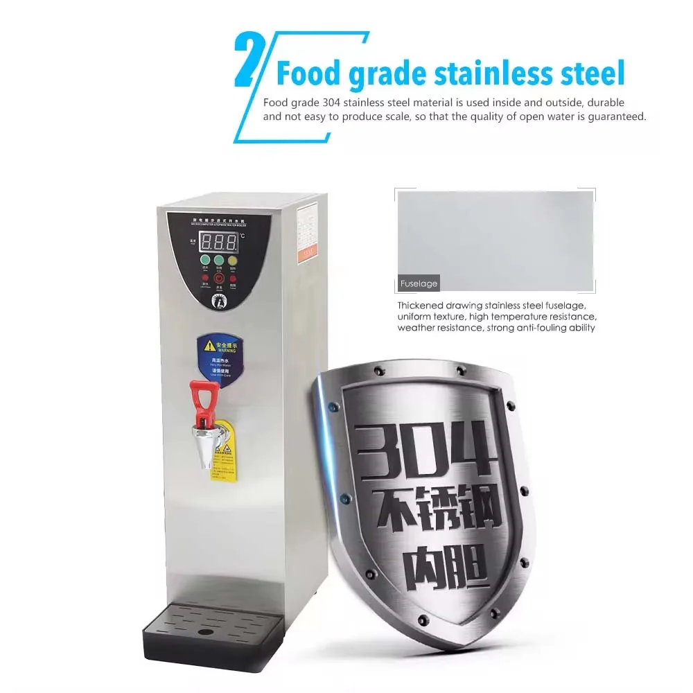 Xeoleo 10L Hot Water dispenser Commercial Hot Water machine 35L/H Stainless steel Water boiler for bubble tea shop 2500W