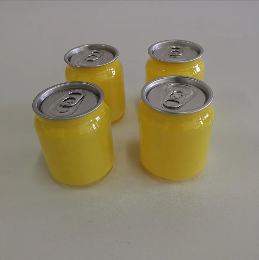 PET Beverage Can Aluminum Plastic Custom Size Accepted Tin Can Soda Juice Filling Carbonated Drink Empty Beer Can Plastic 250