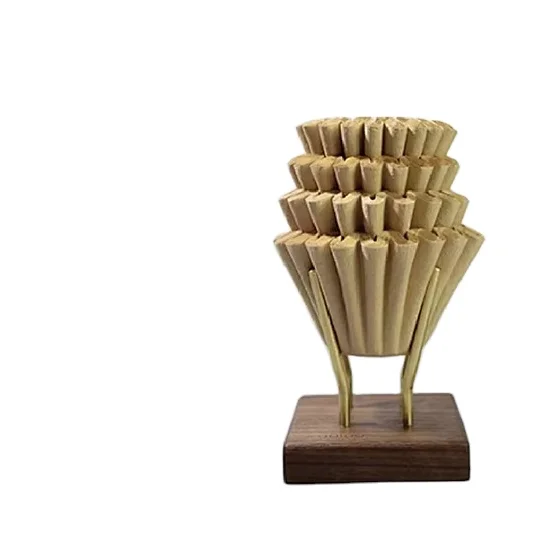 Custom  Tapered Portable Coffee Filter Paper Cheap  Corrugated  Pure Wood Sheets Pack Filter Paper Customized Filter paper