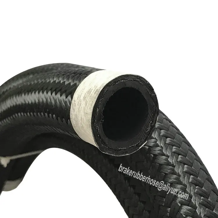 
AN12 car universal modification stainless steel wire braiding black nylon woven cover oil cooler automotive fuel hose 