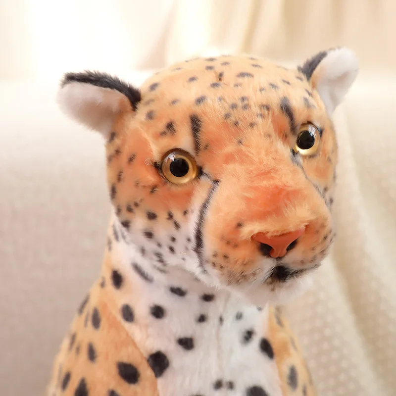 Stuffed Animal Leopard Doll Realistic Cheetah Plush Toy Home Decoration Birthday Presents For Kids
