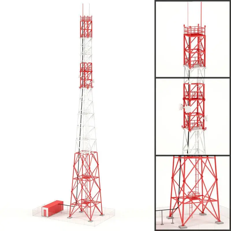 20m 20 m 30m 40 m 45m 50m 60m Four Leg Angle Steel Mast Gsm Lte Cellular telecommunication Bts antenna communication tower
