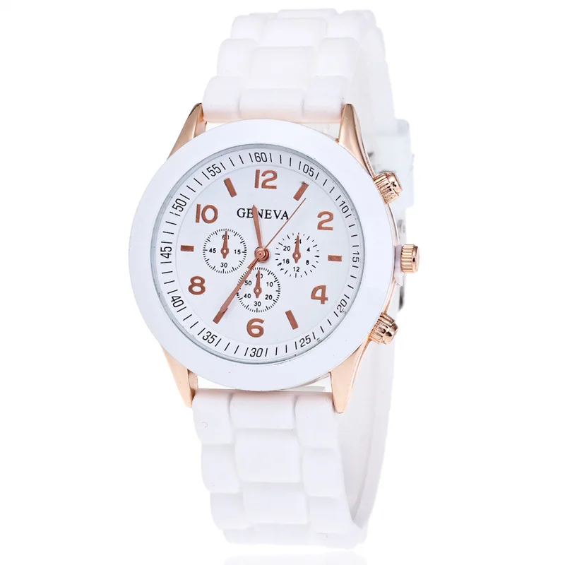 Geneva Unisex Silicone Jelly Gel Quartz Analog Sports Wrist Watch Ladies Classic Gel Silicone Jelly watch
