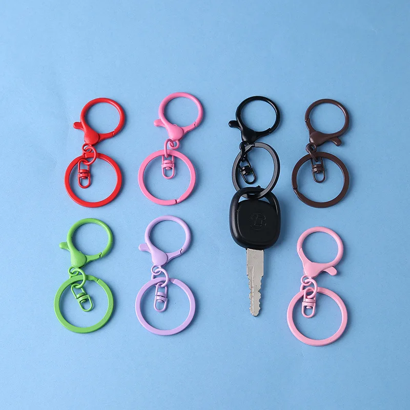 Wholesale Colorful Metal Lobster Clasps Key Rings Connectors for Cute Keychain Jewelry Making Diy Key Chain
