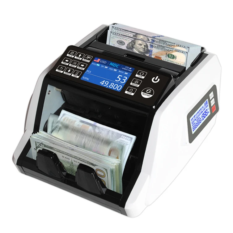 AL-910 Banknote Serial Number Scanner With Printing Function 2 CIS Multi currency Mixed Denomination Bill Counter Value Counter