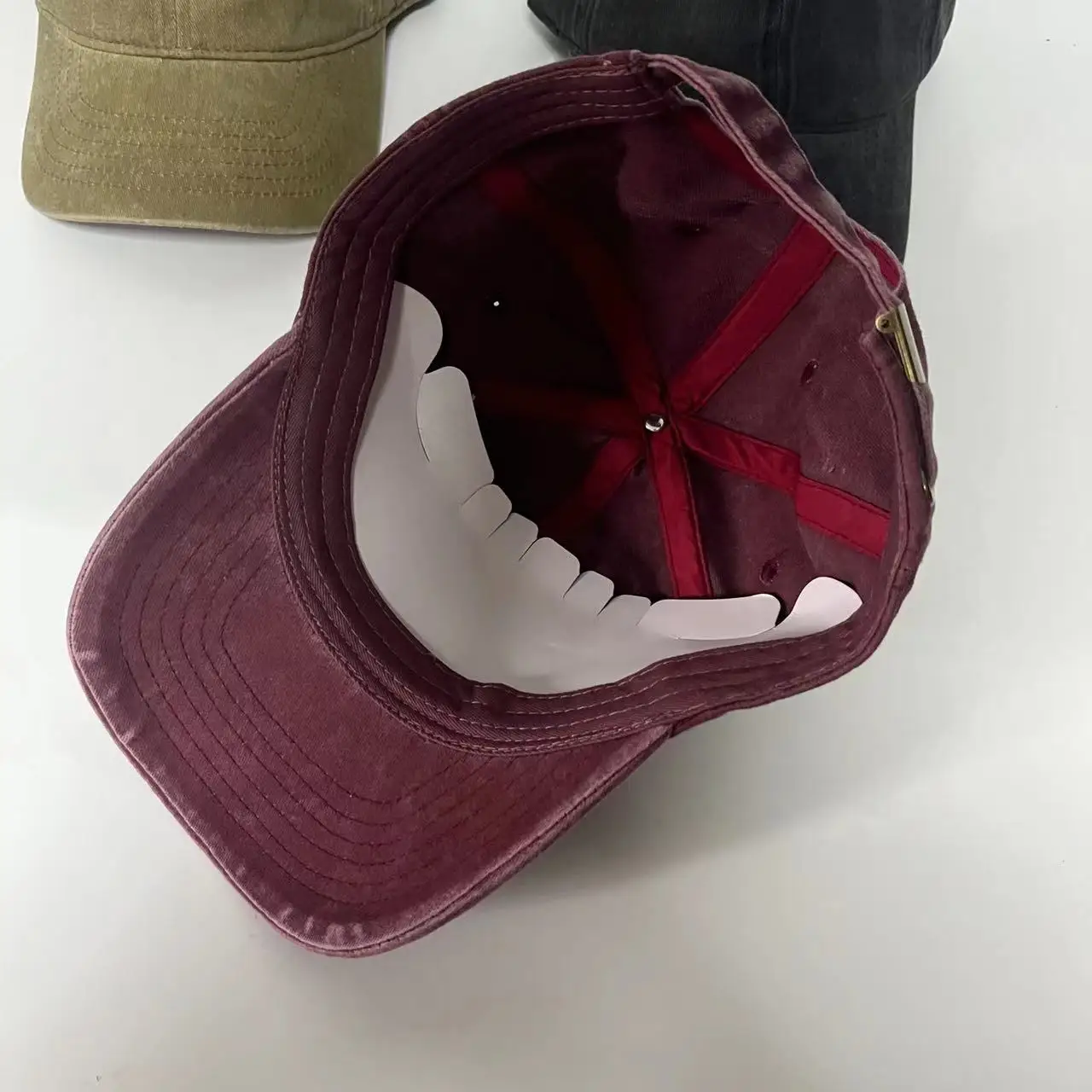 Custom logo metal buckle snapback sports caps vintage style acid distressed washed cotton dad hat unstructured baseball cap
