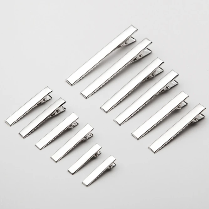 Gold Metal Stainless Steel Snaps Hairpin For Little Girls Duck Bill Alligator Hair Crocodile Clips