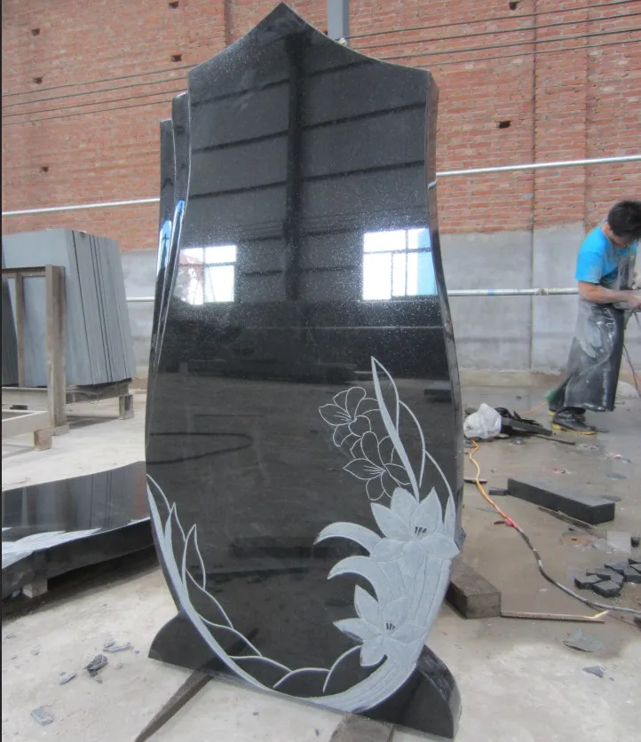 Latest cheapest Black granite Russian tombstones
