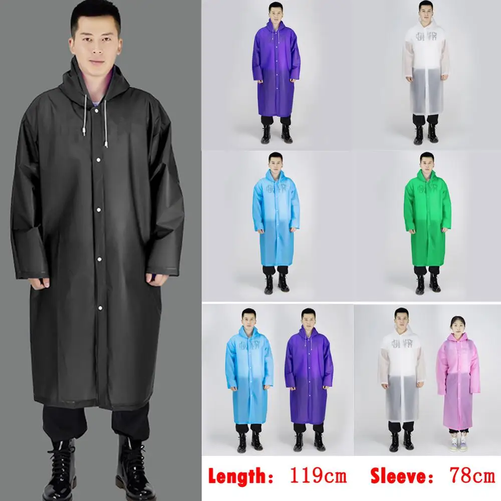 
2019 Reusable Fashion 100% Eva 10 colors New cheap desgin Hot sale clear adult rain poncho raincoat 