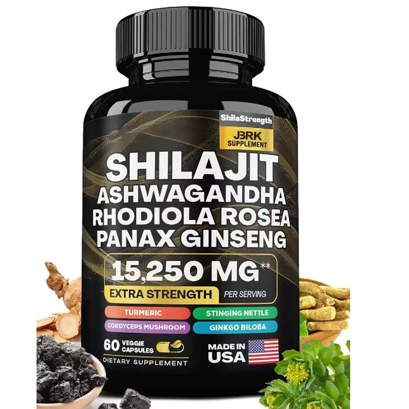 Shilajit Ashwagandha Rhodiola Rosea Panax Капсулы женьшеня для мужчин
